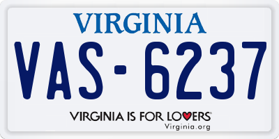 VA license plate VAS6237