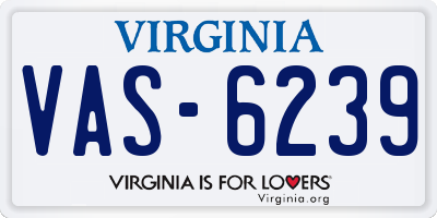 VA license plate VAS6239