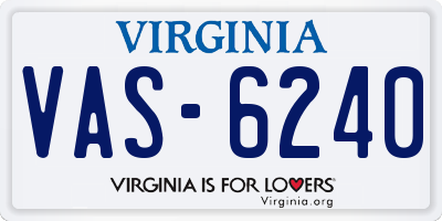 VA license plate VAS6240