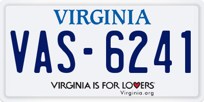 VA license plate VAS6241