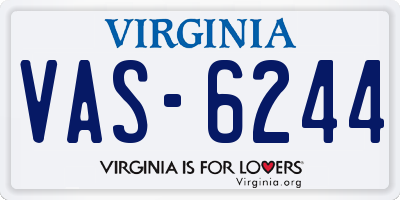 VA license plate VAS6244