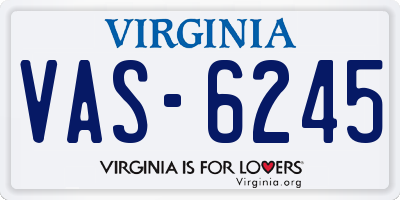 VA license plate VAS6245