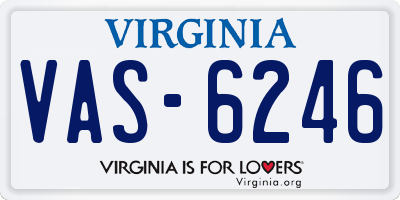 VA license plate VAS6246