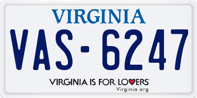 VA license plate VAS6247