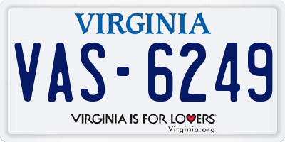 VA license plate VAS6249