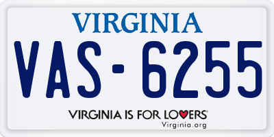 VA license plate VAS6255