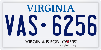 VA license plate VAS6256