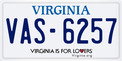 VA license plate VAS6257