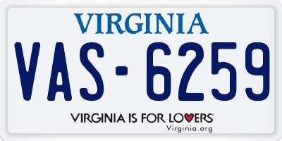 VA license plate VAS6259