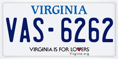 VA license plate VAS6262