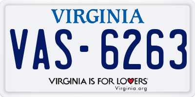 VA license plate VAS6263