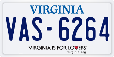 VA license plate VAS6264