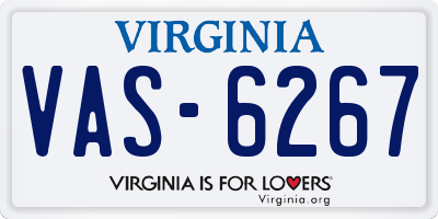 VA license plate VAS6267