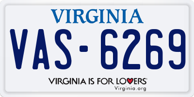 VA license plate VAS6269