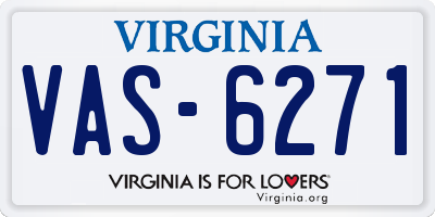 VA license plate VAS6271