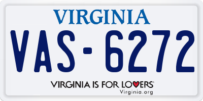 VA license plate VAS6272