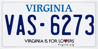 VA license plate VAS6273