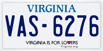 VA license plate VAS6276