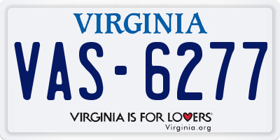 VA license plate VAS6277