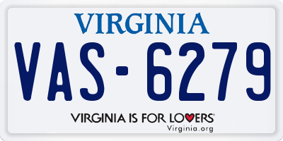 VA license plate VAS6279