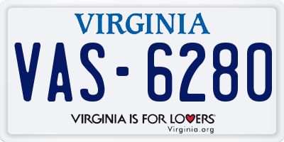 VA license plate VAS6280