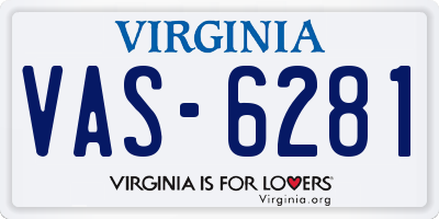 VA license plate VAS6281