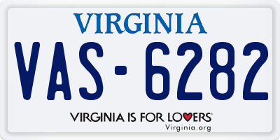 VA license plate VAS6282