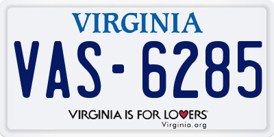 VA license plate VAS6285