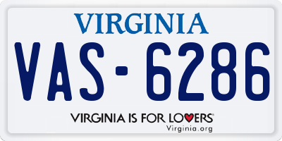 VA license plate VAS6286