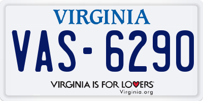 VA license plate VAS6290