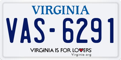 VA license plate VAS6291