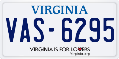 VA license plate VAS6295