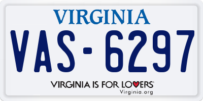 VA license plate VAS6297