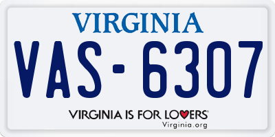 VA license plate VAS6307