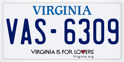 VA license plate VAS6309