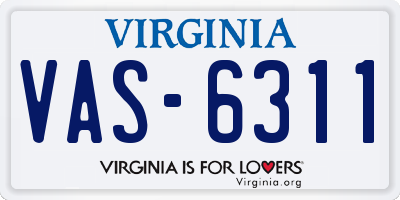 VA license plate VAS6311