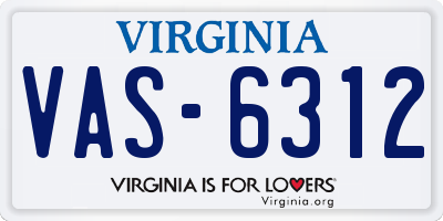 VA license plate VAS6312