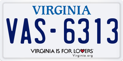 VA license plate VAS6313