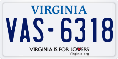 VA license plate VAS6318