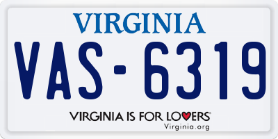 VA license plate VAS6319