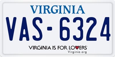 VA license plate VAS6324