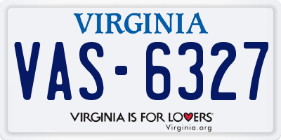 VA license plate VAS6327