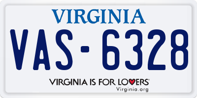 VA license plate VAS6328