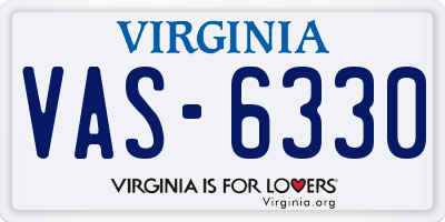 VA license plate VAS6330