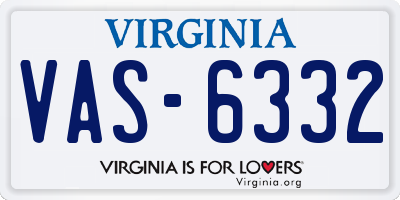 VA license plate VAS6332