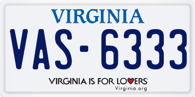 VA license plate VAS6333