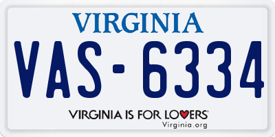 VA license plate VAS6334