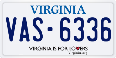 VA license plate VAS6336