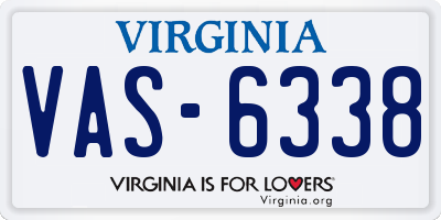 VA license plate VAS6338