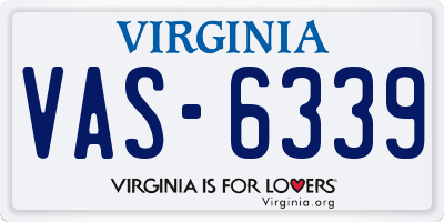 VA license plate VAS6339